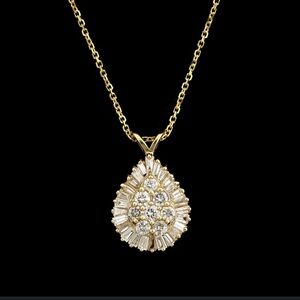 Pear Shape Diamond Drop Necklace